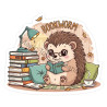 Bookworm Hedgehog Sticker