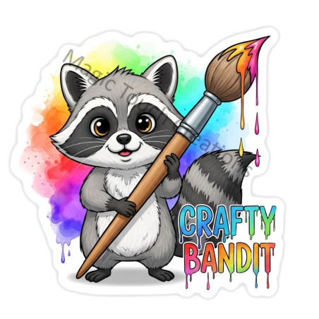 Crafty Raccoon Sticker