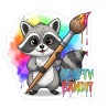 Crafty Raccoon Sticker