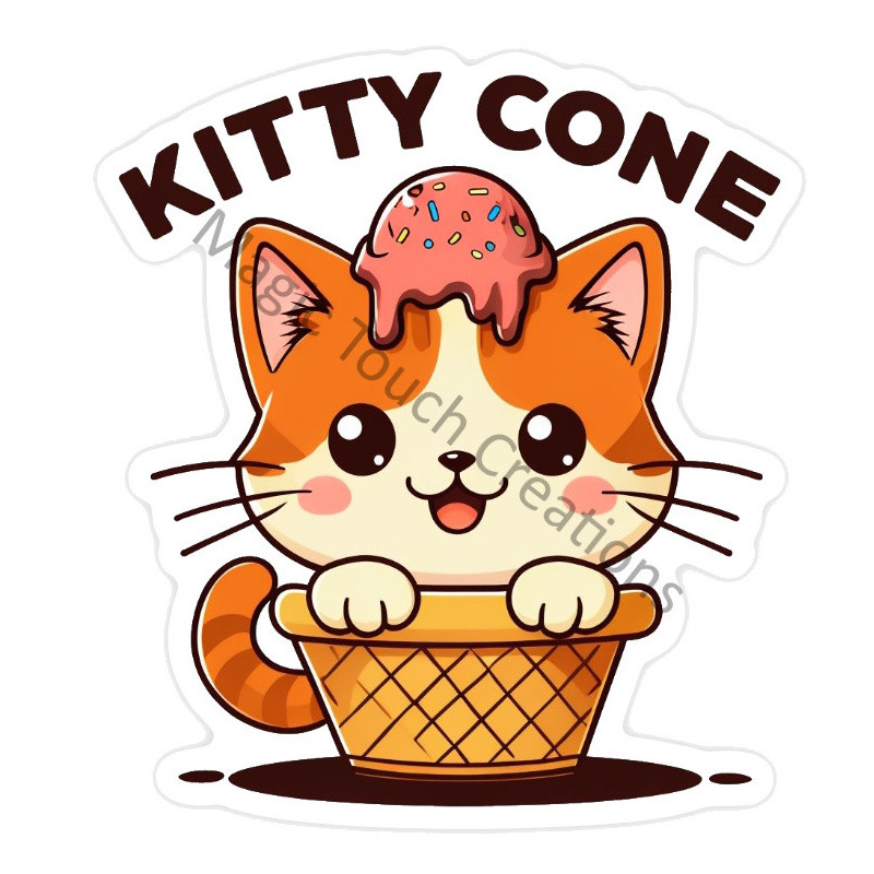 Kitty Cone Sticker