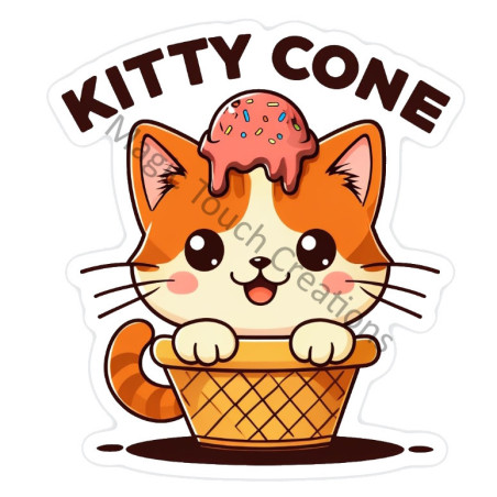 Kitty Cone Sticker
