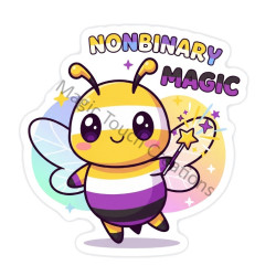 Nonbinary Bee Sticker
