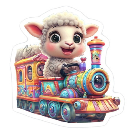 Sheep Train Sticker