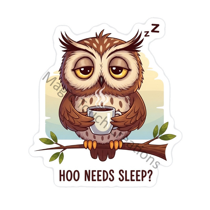 Sleepy Owl Sticker