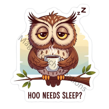 Sleepy Owl Sticker