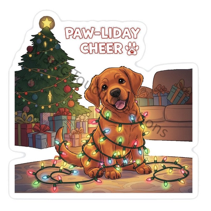 Paw-liday Cheer Sticker