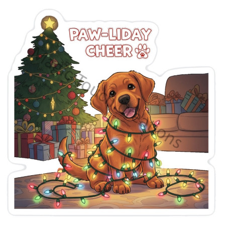 Paw-liday Cheer Sticker