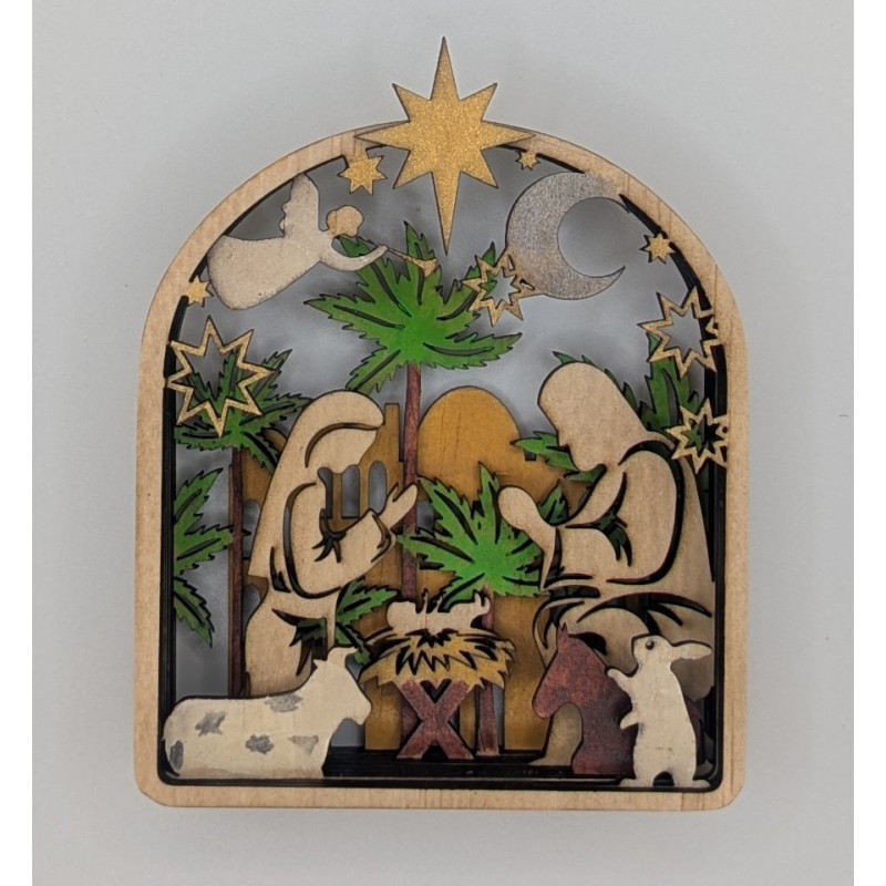 Wooden Nativity Scene