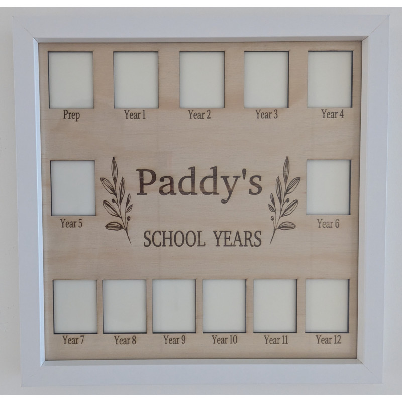 Personalised School Years Picture Frame | Prep to Year 12 Keepsake