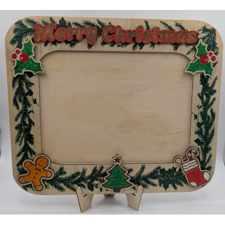 Wooden “Merry Christmas” Photo Frame