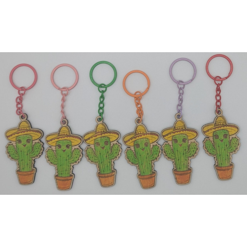 Cactus Keyring | Cute Sombrero & Happy Face Accessory
