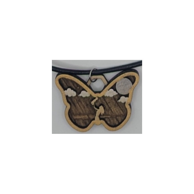 Wooden “Mum & Child in the Moonlight” Pendant Necklace