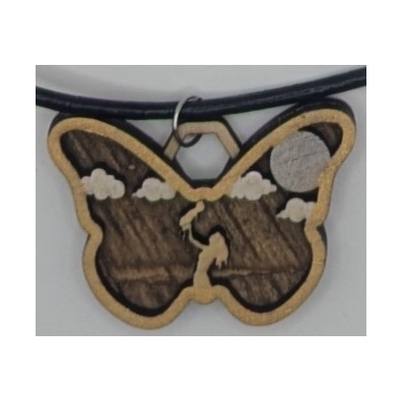 Wooden “Mum & Child in the Moonlight” Pendant Necklace