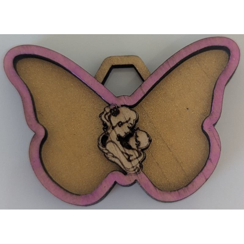 Wooden Butterfly “Mum & Baby” Pendant Necklace