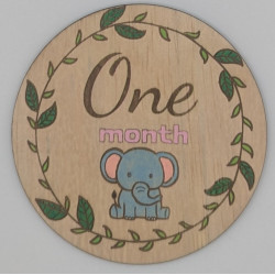 Wooden Baby Milestone Discs – Elephant Design (1 Month to 1 Year)