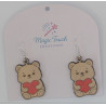 Teddy Bear Heart Earrings