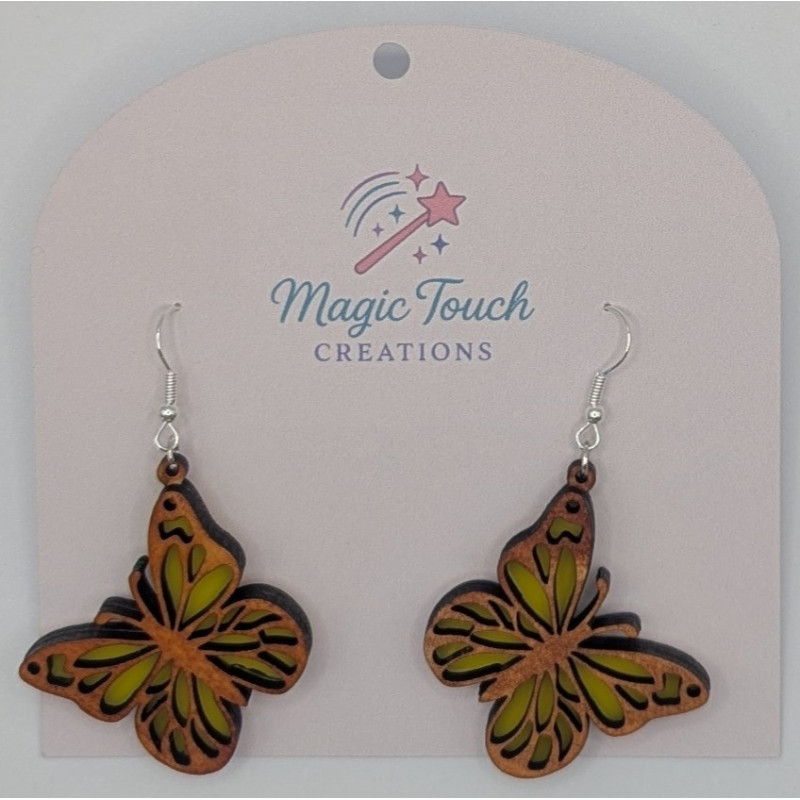 Light Stained Butterfly Earrings | Elegant & Delicate Jewelry
