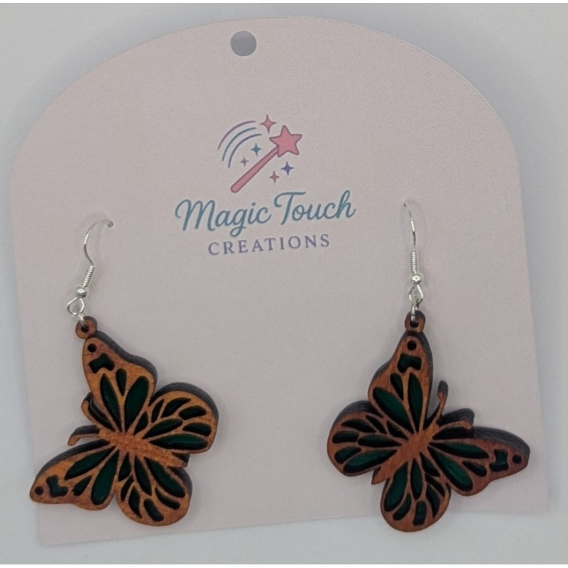 Light Stained Butterfly Earrings | Elegant & Delicate Jewelry