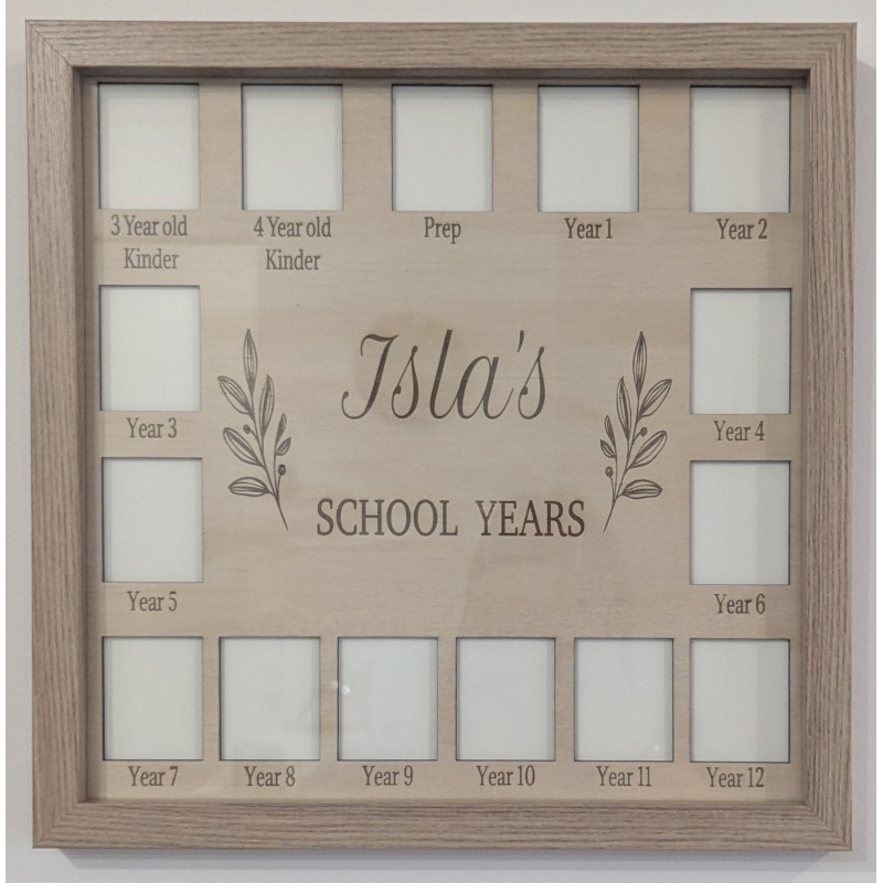 Personalised School Years Picture Frame | Prep to Year 12 Keepsake